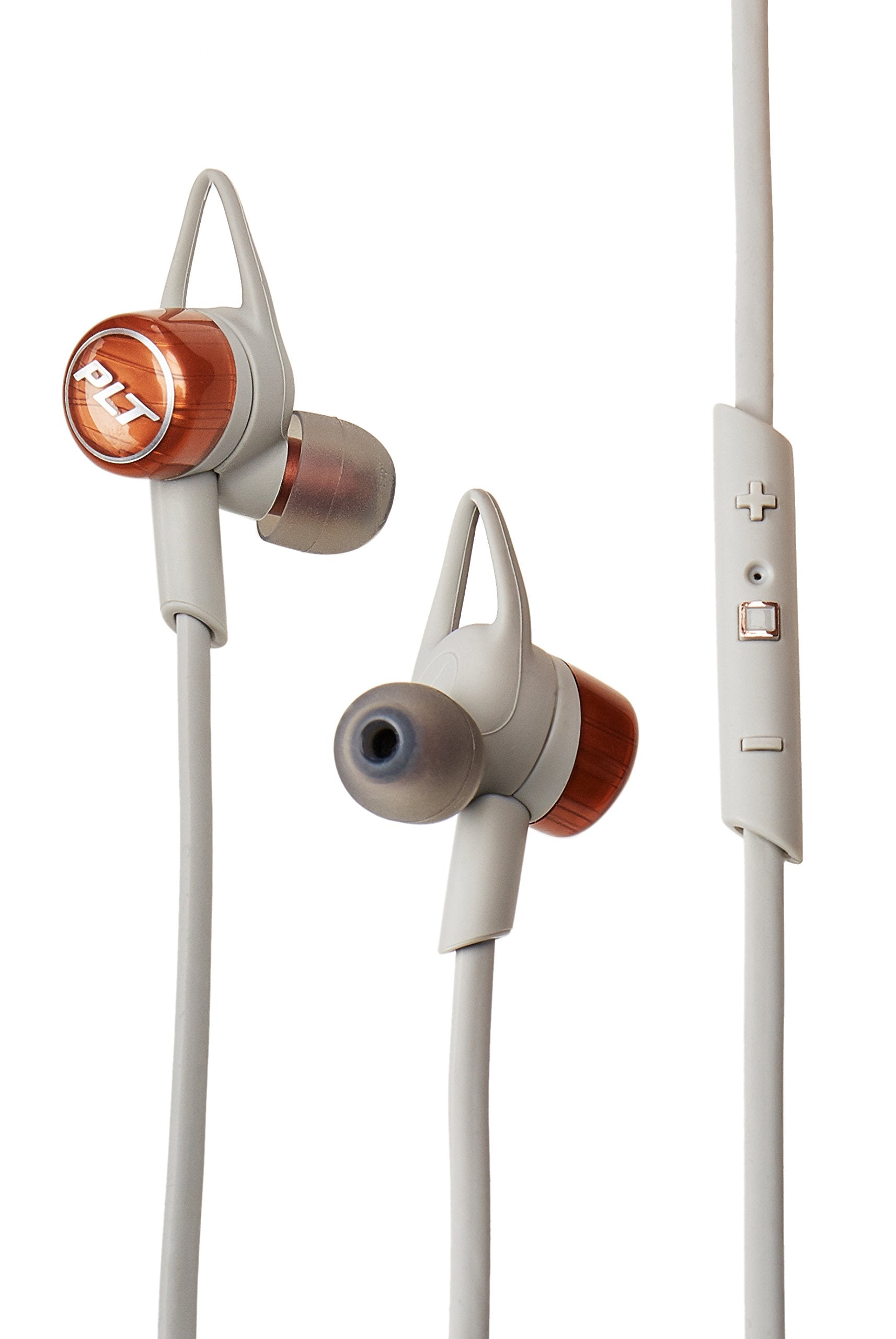 Plantronics BackBeat GO 3 Wireless Earbuds - Stereo - Copper Gray - Wireless - Bluetooth - 33 ft - Earbud - Binaural - In-ear -