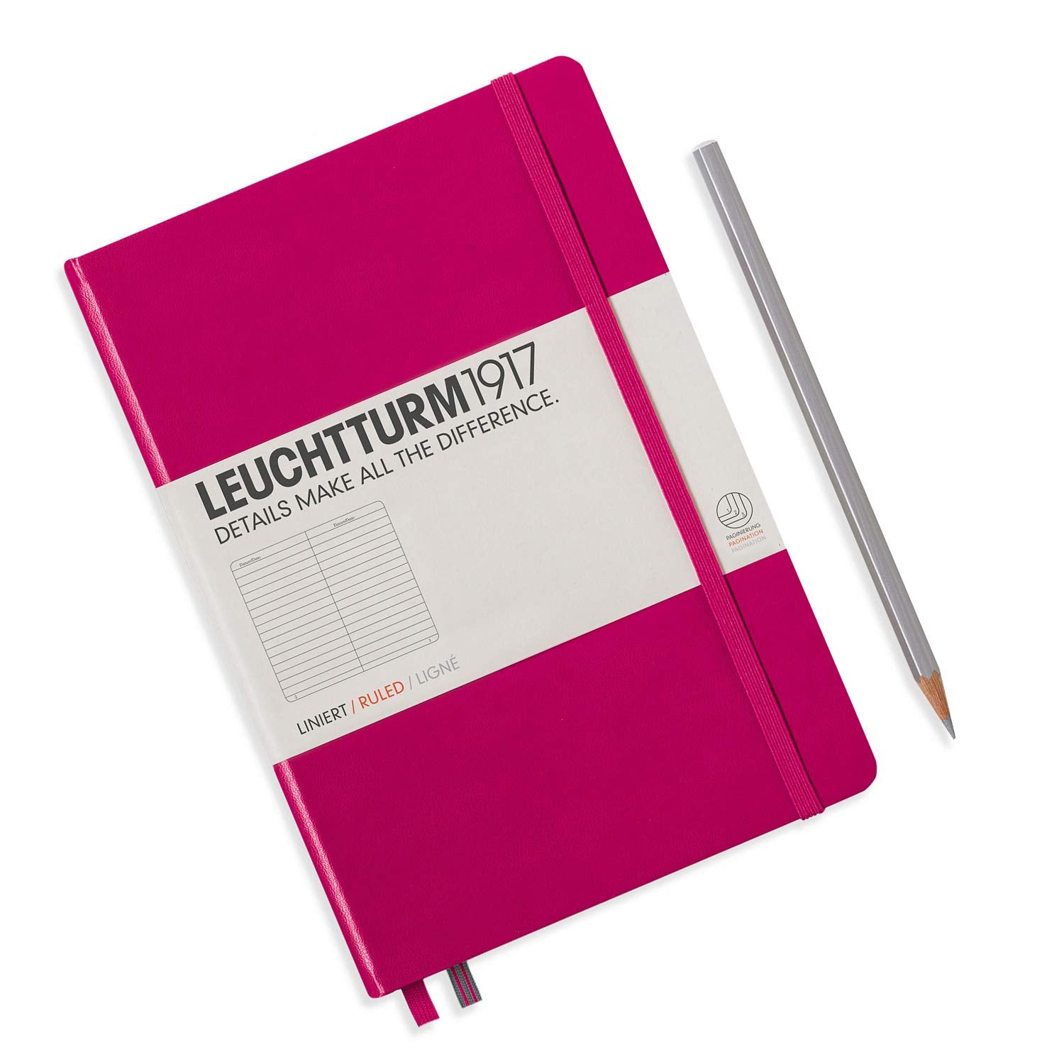 Leuchtturm1917 Medium A5 Ruled Hardcover Notebook (Berry) - 249 Numbered Pages