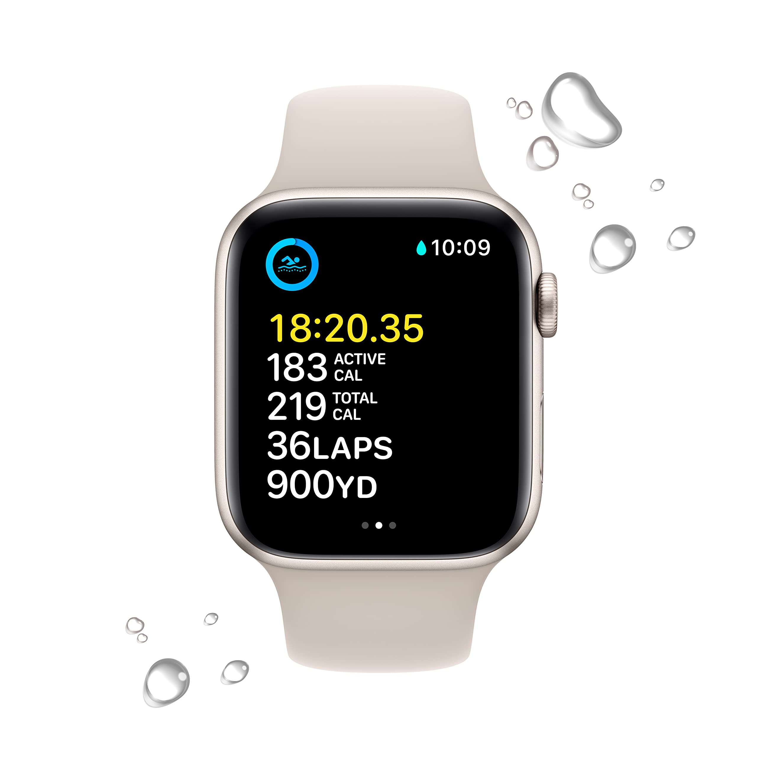 Apple Watch SE (2nd Gen) [GPS + Cellular 44mm] Smart Watch w/Starlight Aluminum Case & Starlight Sport Band - M/L.