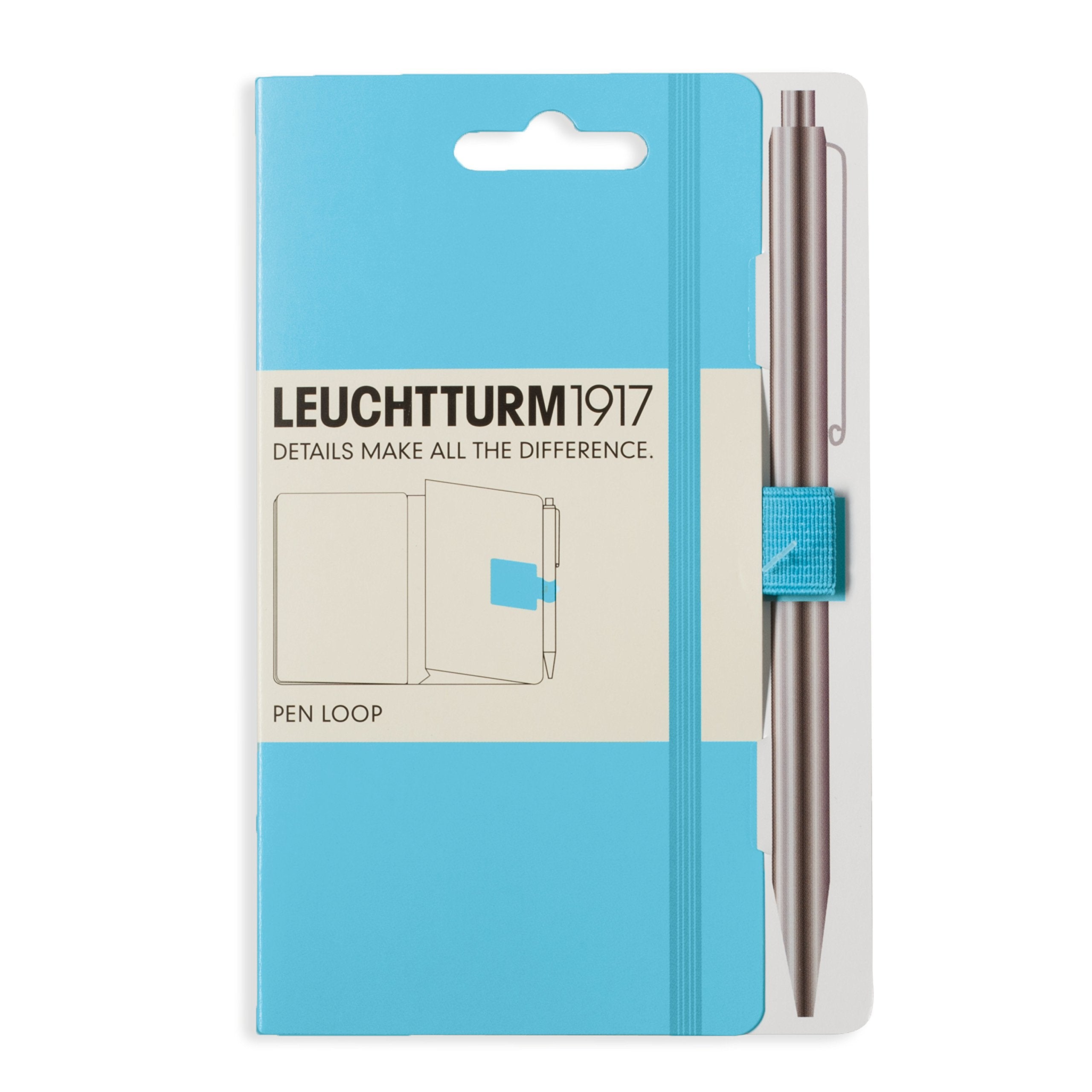 LEUCHTTURM1917 357520 Pen Loop (Pencil Holder), self-Adhesive, ice Blue