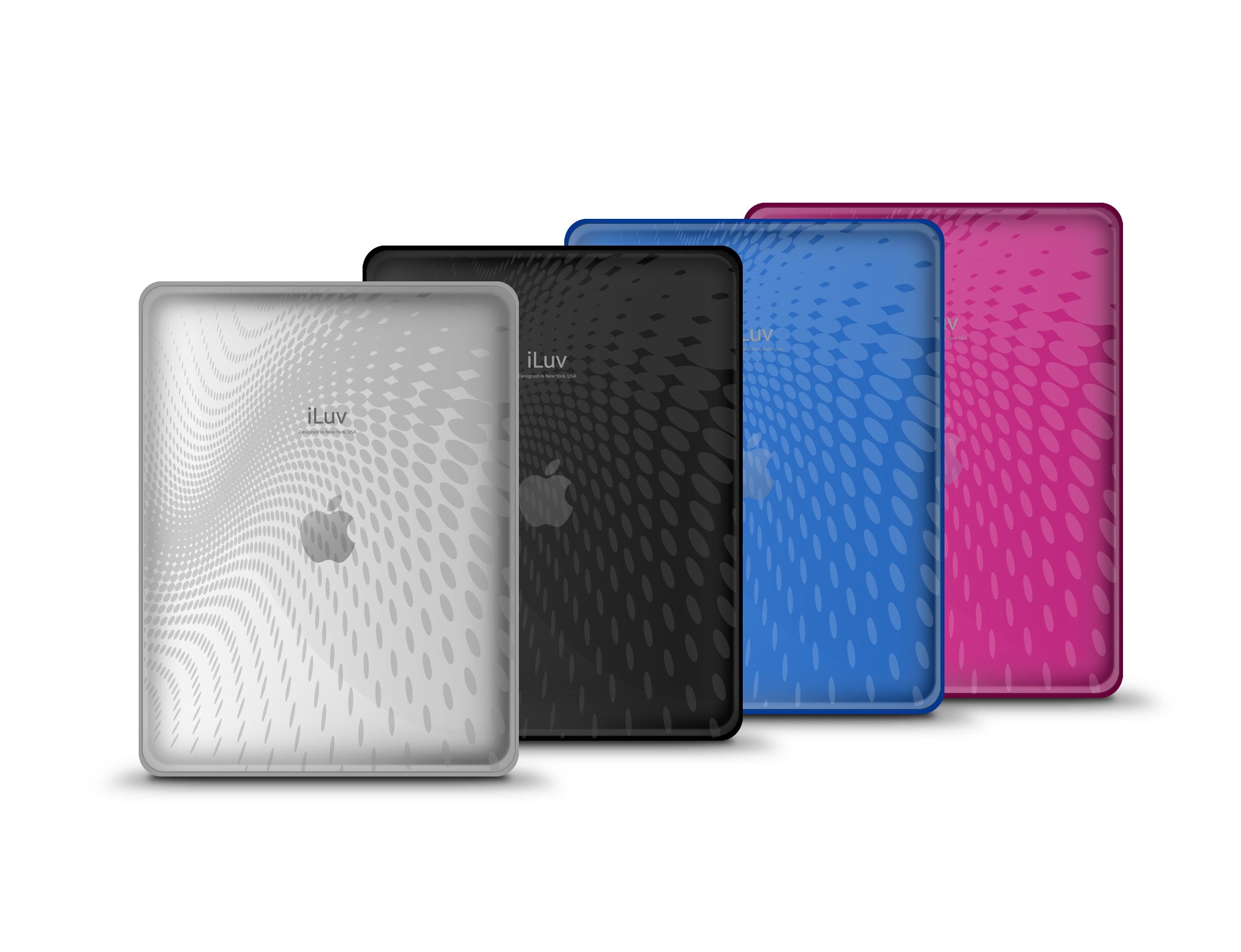 iLuv Flexi-Clear TPU Case with Dot Wave Pattern for iPad - Blue