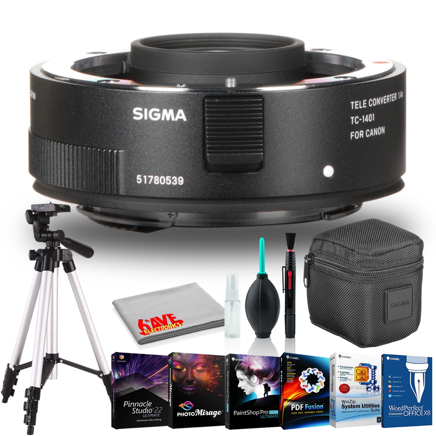 Sigma TC-1401 1.4x Teleconverter for Canon EF Includes Photo Softwares and More