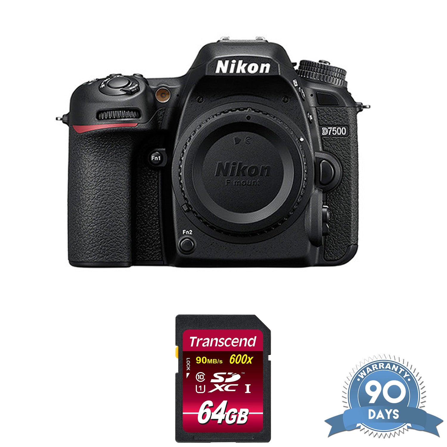 Nikon D7500 DSLR Camera (Body Only) - with Memory Card Bundle