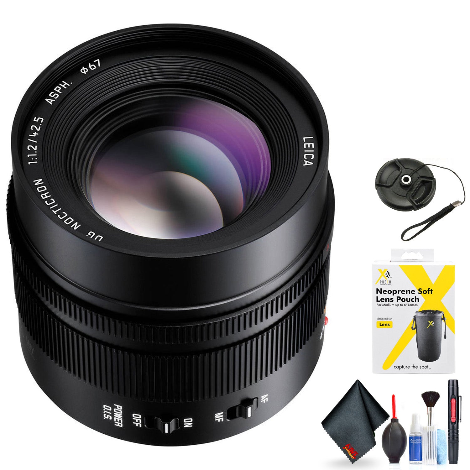 Panasonic Leica DG Nocticron 42.5mm f/1.2 ASPH. Power O.I.S. Lens for Micro Four Thirds Mount + Accessories (Internation