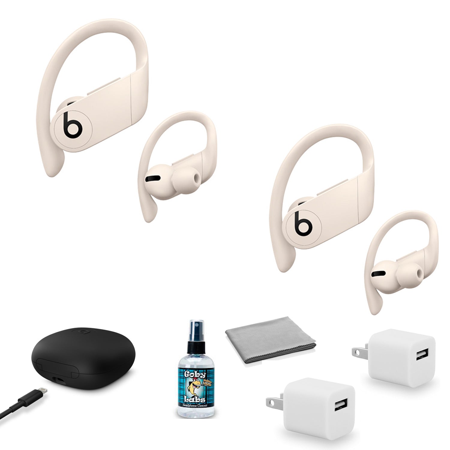 Beats by Dr. Dre Powerbeats Pro In-Ear Wireless Headphones (Ivory) MY5D2LL/A with Headphone Cleaner + More