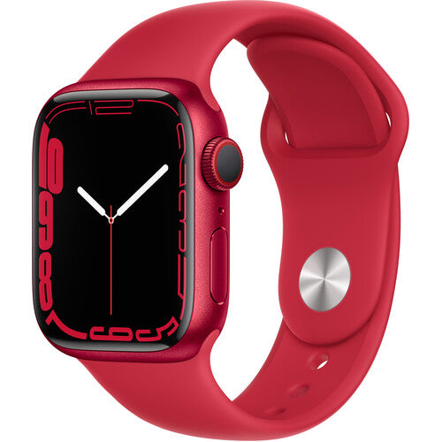 Apple Watch Series 7 GPS + Cellular, 45mm (Product) RED Aluminum Case with (Product) RED Sport Band - Regular