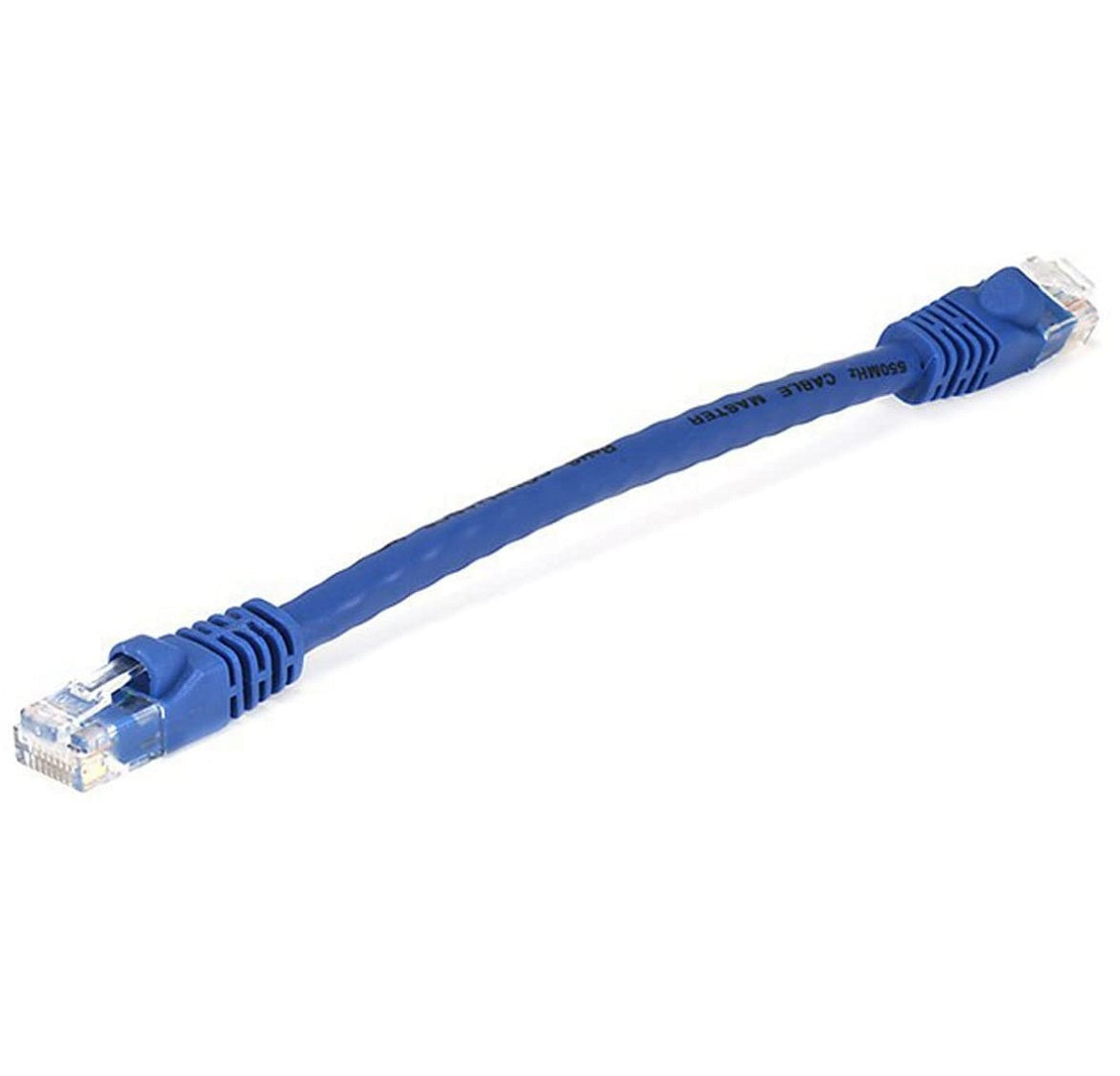 Monoprice Flexboot Cat5e Ethernet Patch Cable - Network Internet Cord - RJ45, Stranded, 350Mhz, UTP, Pure Bare Copper Wire, 24AWG, 0.5ft, Blue
