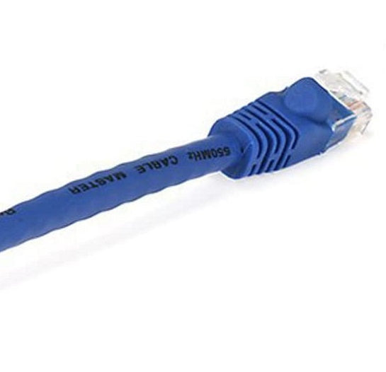 Monoprice Flexboot Cat5e Ethernet Patch Cable - Network Internet Cord - RJ45, Stranded, 350Mhz, UTP, Pure Bare Copper Wire, 24AWG, 0.5ft, Blue