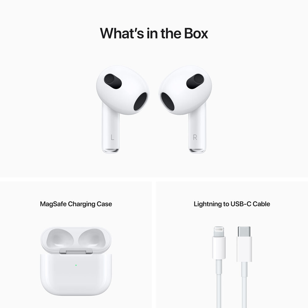 Apple AirPods with MagSafe Charging (3rd Gen) with Cable Ties + Charger
