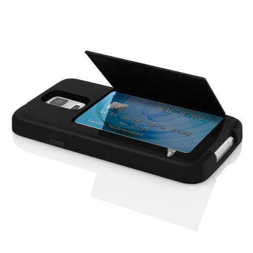 Incipio Stowaway Credit Card Case for Samsung Galaxy S5 - Retail Packaging - Black/Black