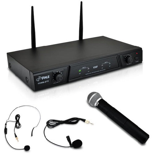 Wireless Microphone System with 2024 case, VHF Dual 2 Handheld Mics Professional