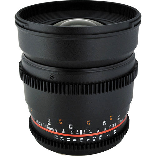 Rokinon CV16M-N 16mm T2.2 Cine Wide Angle Lens for Nikon F Mount Cameras
