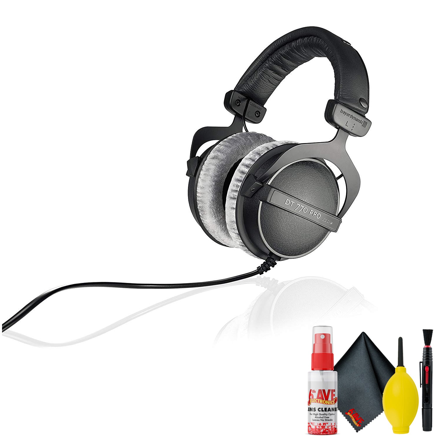 Beyerdynamic DT 770 PRO 250 Ohm Studio Headphone - Goby Labs Headphone Cleaner - Microfiber Cleaning Cloth