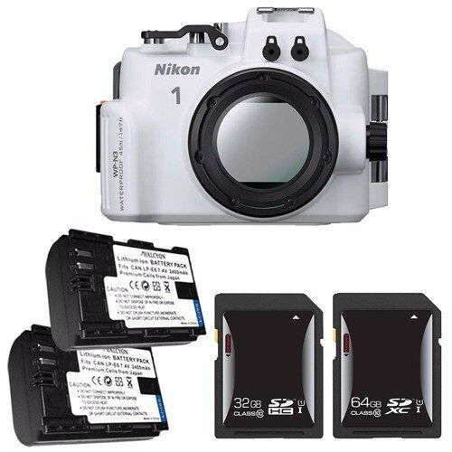 Nikon WP-N3 Waterproof Housing for Nikon 1 J4 or S2 Camera and NIKKOR 11-27.5mm or 10-30mm Lens + EN-EL22 Battery + 32GB SDHC Card + 64GB SDXC Card