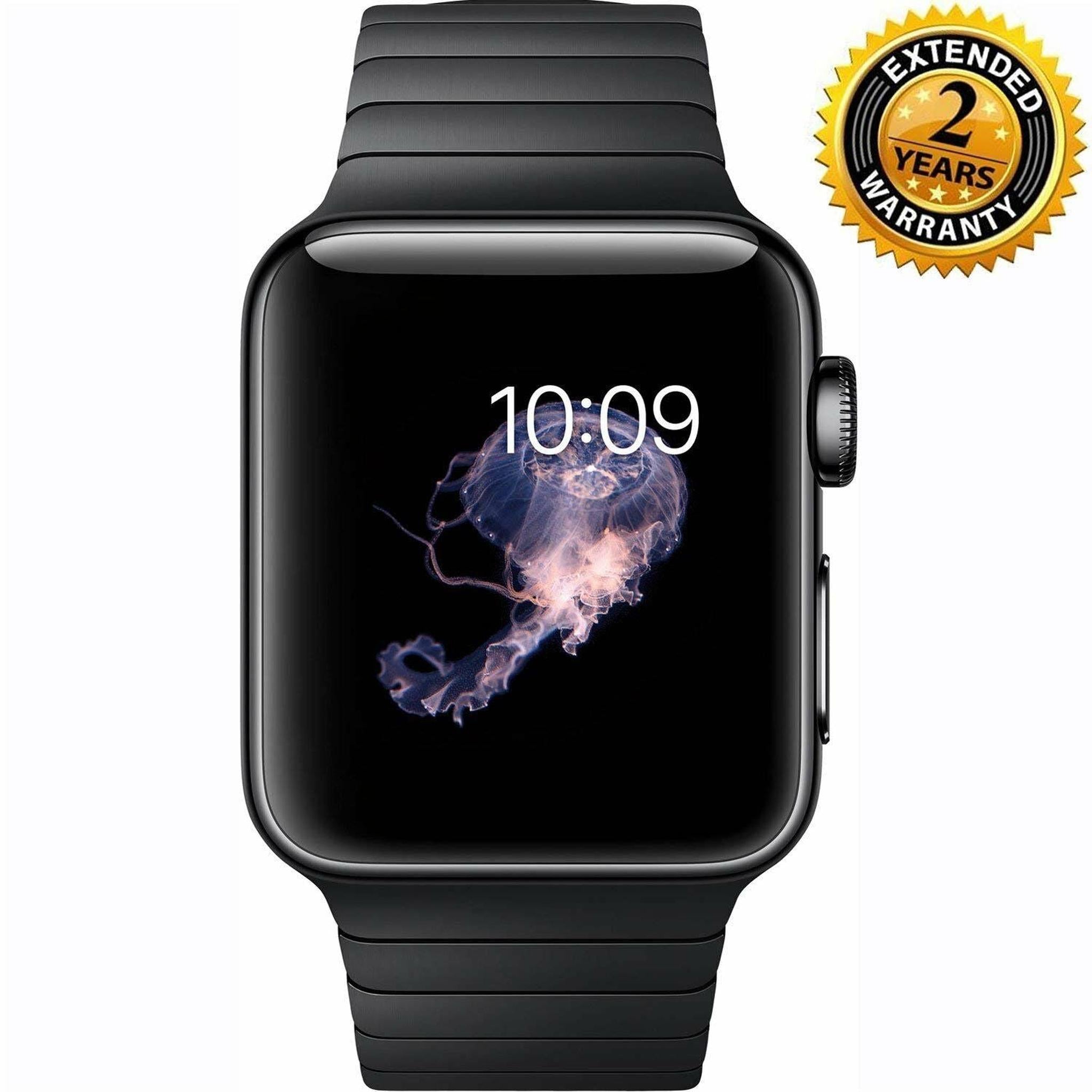 Apple watch space black stainless steel case hot sale with black sport band