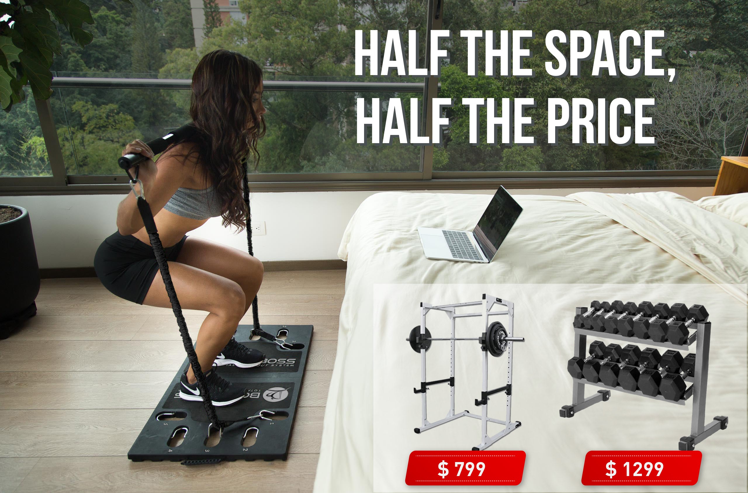 Bodyboss 2.0 full portable home gym workout package sale