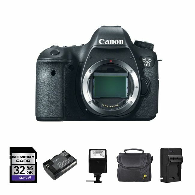 Canon EOS 6D Digital Camera - Black (Body) + 2 Batteries, 32GB, Flash + More!