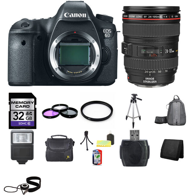 Canon EOS 6D DSLR Camera w/24-105mm 32GB Bundle