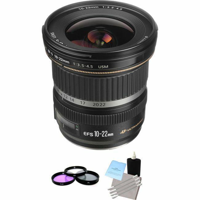 Canon EF-S 10-22mm F/3.5-4.5 USM Lens + UV Kit & Cleaning Kit Starter Bundle