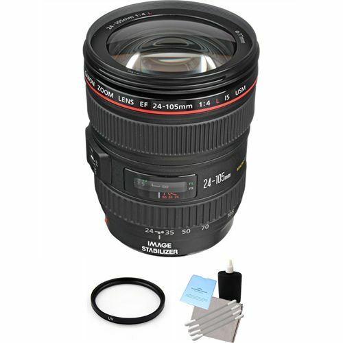 Canon EF 24-105mm f/4L IS USM Autofocus Lens + UV Filter & Lens Cleaning Kit Bundle