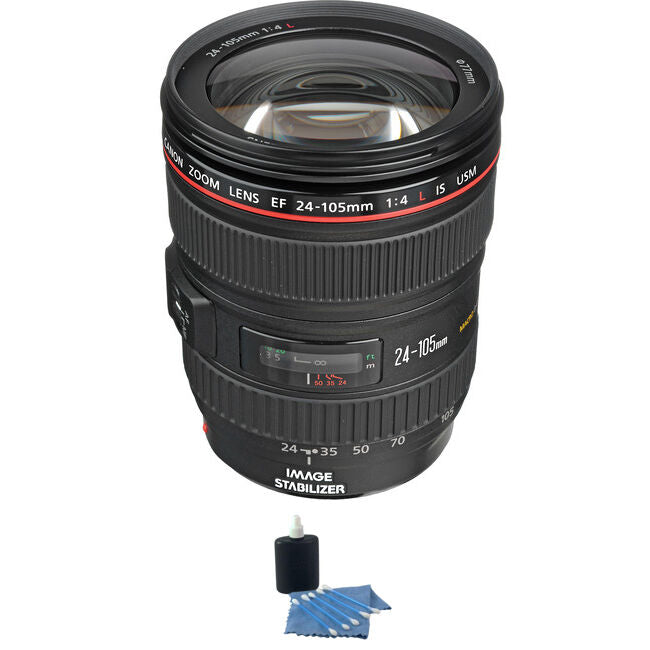 Canon EF 24-105mm f/4L IS USM Lens w/Cleaning Kit Pro Bundle