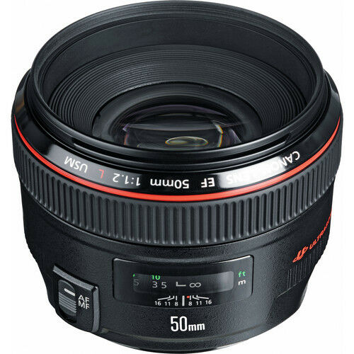 Canon EF 50 mm F/1.2 L USM Lens + 3 Piece Filter Kit, Lens Cleaning Kit System Bundle