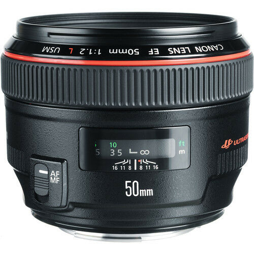 Canon EF 50 mm F/1.2 L USM Lens + 3 Piece Filter Kit, Lens Cleaning Kit System Bundle