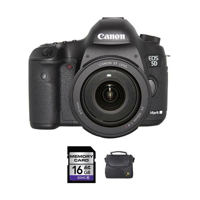 Canon EOS 5D Mark III DSLR Camera w/24-105mm Lens + 16GB & Case Bundle