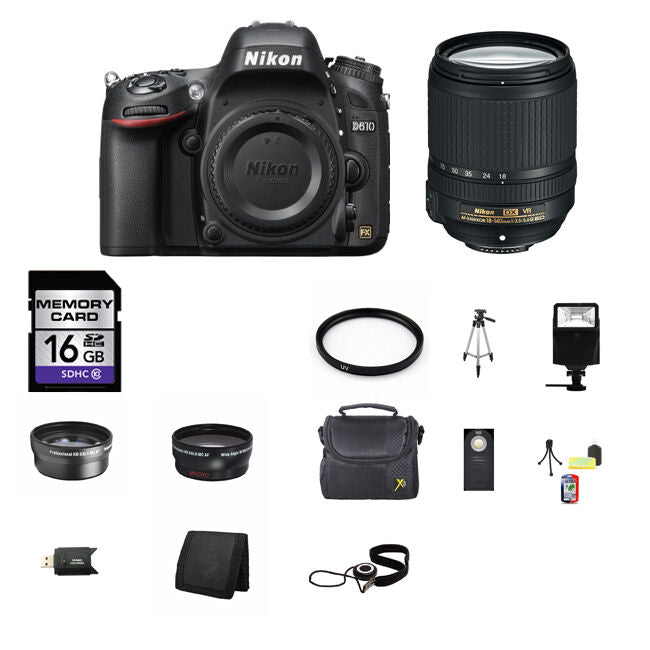 Nikon D610 Digital SLR Camera w/18-140mm Lens 16GB Best Value Kit