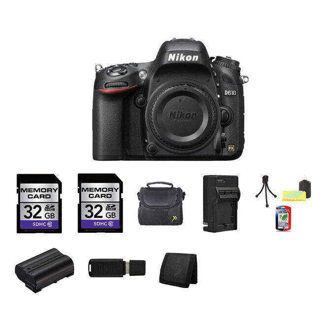 Nikon D610 Digital SLR Camera 64GB Package