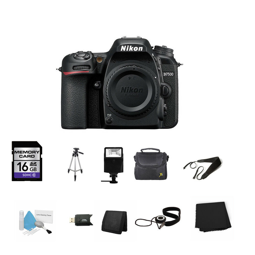 Nikon D7500 DSLR Camera (Body Only) 16GB Bundle