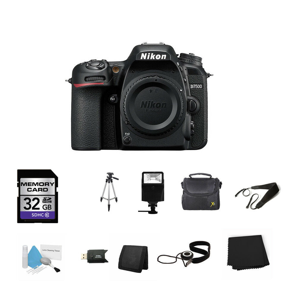 Nikon D7500 DSLR Camera (Body Only) 32GB Bundle