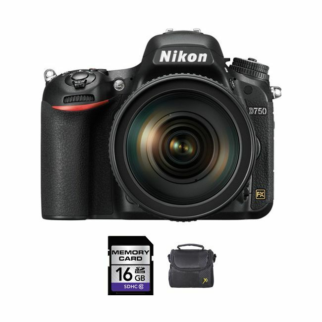 Nikon D750 DSLR Camera with 24-120mm Lens Bundle (16GB SD Card + Case)