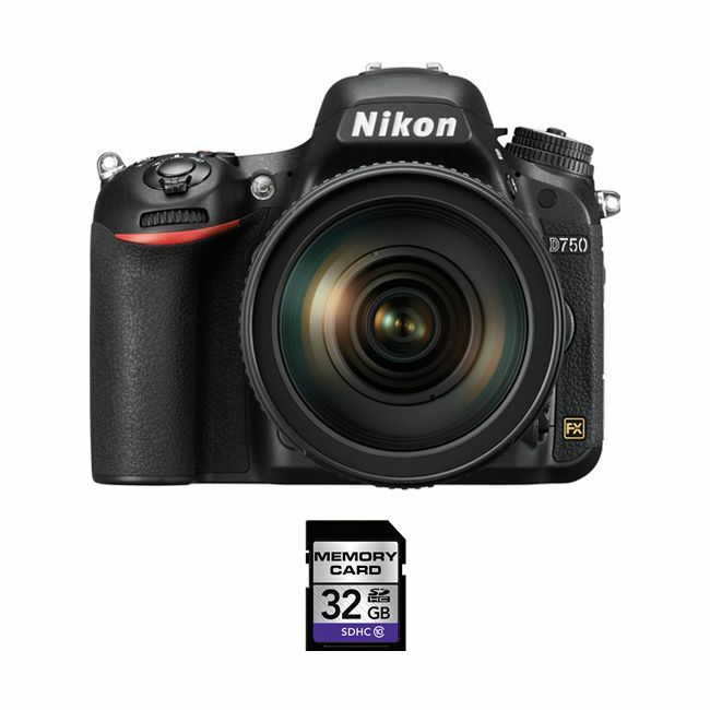 Nikon D750 DSLR Camera w/24-120mm Lens w/32GB SDHC Card Bundle