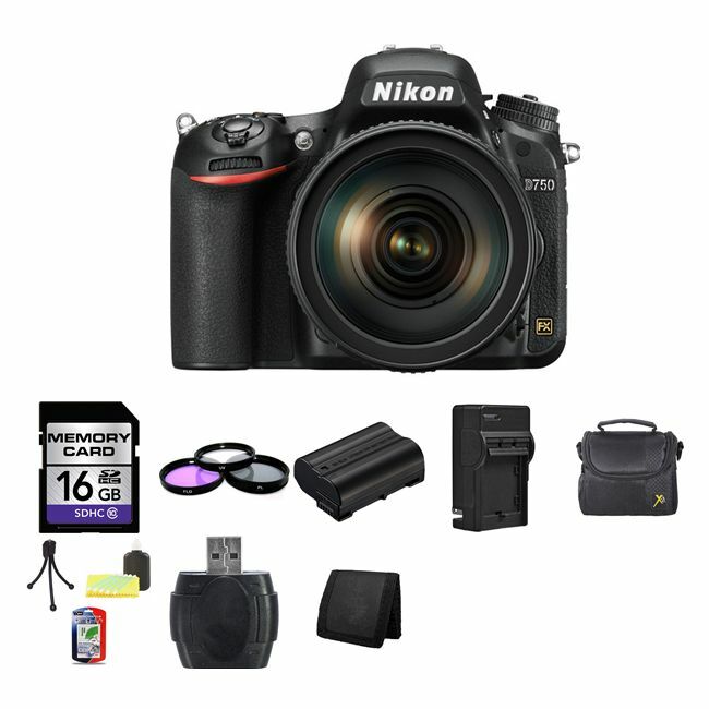 Nikon D750 DSLR Camera w/24-120mm Lens 16GB Pro Bundle