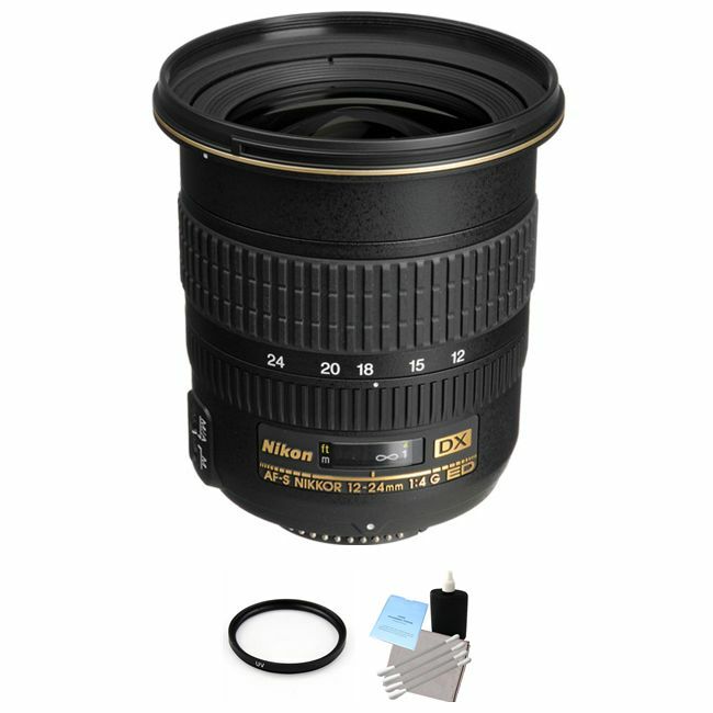 Nikon 12-24mm f/4G ED-IF AF-S DX Zoom-Nikkor AF Lens + UV Filter & Cleaning Kit Starter Bundle