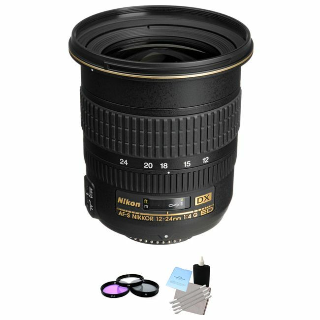 Nikon 12-24mm f/4G ED-IF AF-S DX Zoom-Nikkor AF Lens + UV Kit & Cleaning Kit Pro Bundle