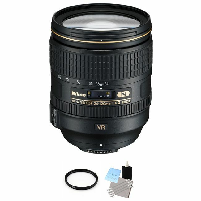Nikon Nikkor AF-S 24-120 mm f/4G VR ED Lens + UV Filter & Cleaning Kit Base Bundle