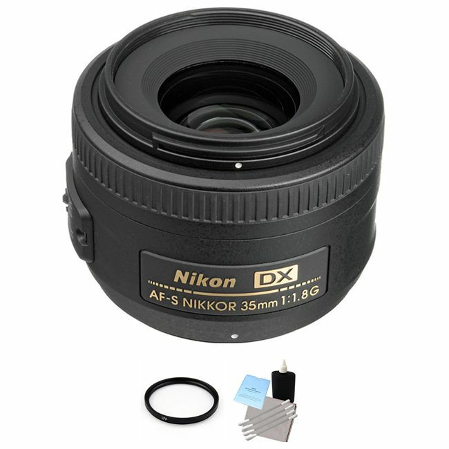 Nikon AF-S Nikkor 35mm f/1.8G DX Lens + UV Filter & Cleaning Kit Bundle