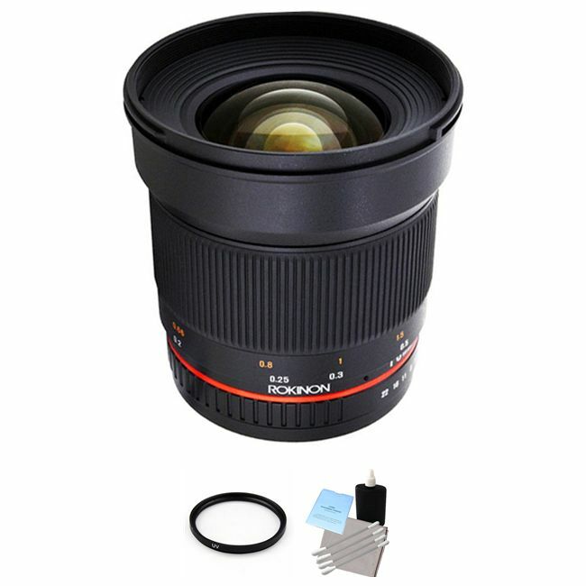Rokinon 16mm f/2.0 ED AS UMC CS Lens for Samsung NX + UV Filter & Cleaning Kit Bundle