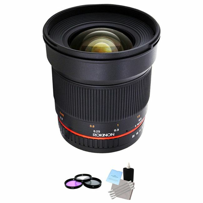 Rokinon 16mm f/2.0 ED AS UMC CS Lens for Samsung NX + UV Kit & Cleaning Kit Bundle