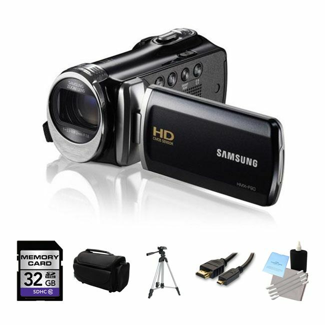 Samsung HMX-F90 HD Camcorder - Black 32GB  Bundle