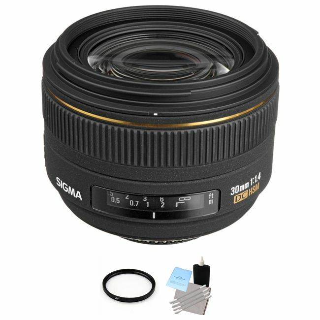Sigma 30mm f/1.4 EX DC HSM Autofocus Lens for Nikon + UV Filter & Cleaning Kit Base Bundle