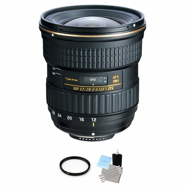 Tokina AT-X PRO 12-28mm F/4.0 AF DX Lens For Canon + UV Filter & Cleaning Kit Bundle