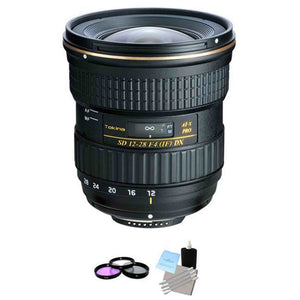 Tokina AT-X PRO 12-28mm F/4.0 AF DX Lens For Canon + UV kIT & Cleaning Kit Bundle Tokina