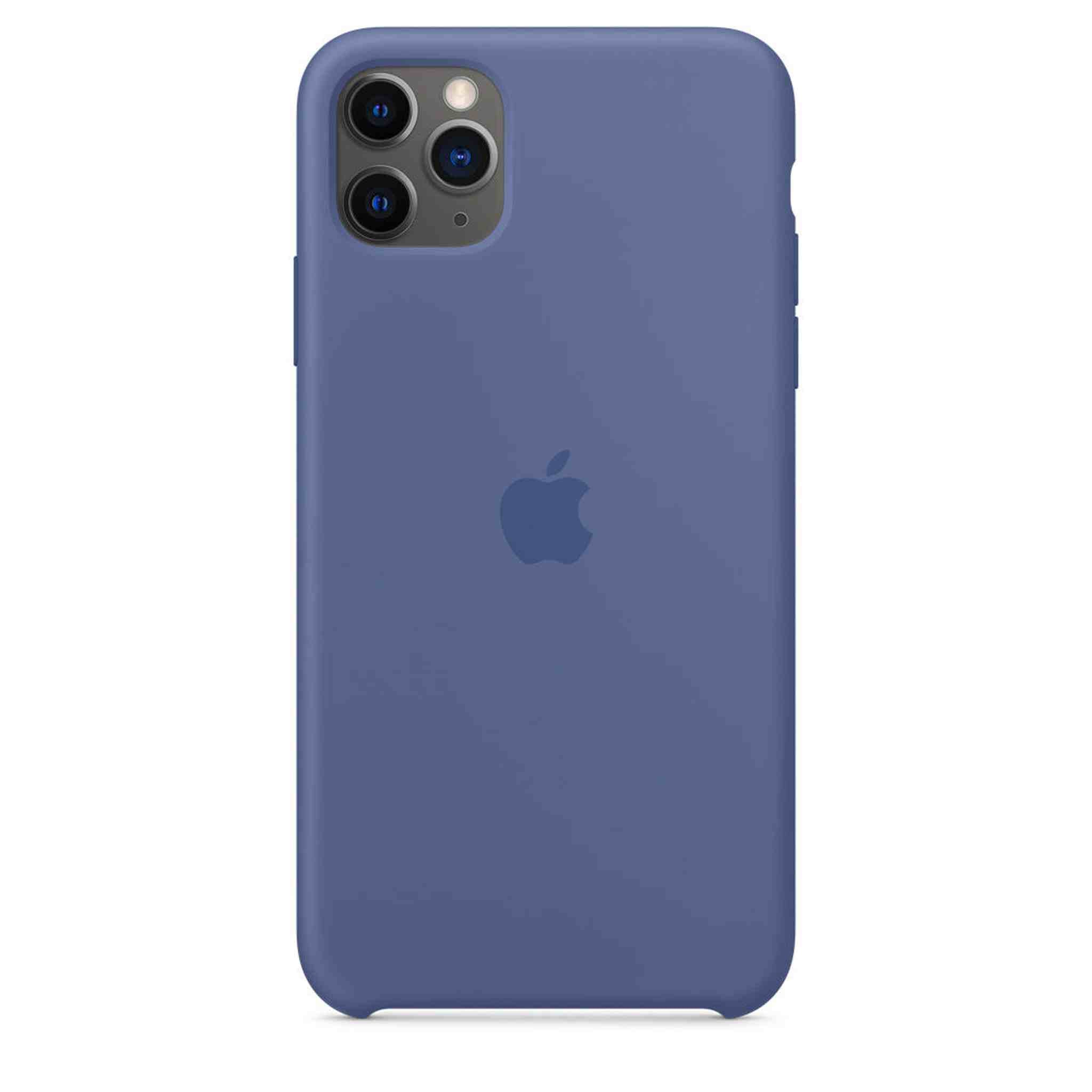 Apple iPhone 11 Pro Max Silicone Case - Linen Blue Apple